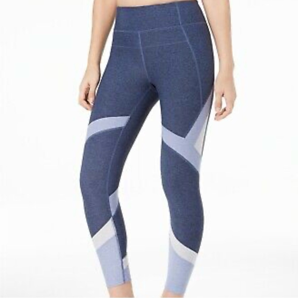 Calvin Klein Womens Performance Colorblocked High-Rise Compression Leggings